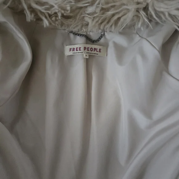 Free People Cream Faux Fur Jacket - Picture 4 of 5